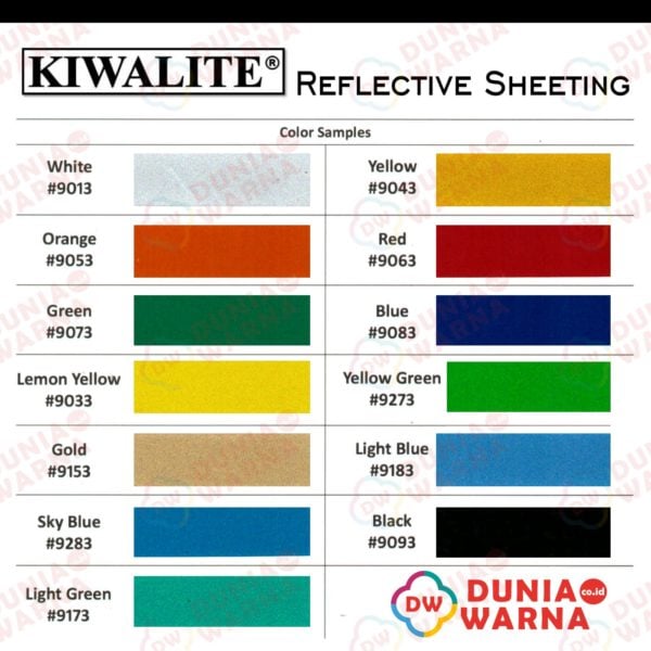KIWALITE 9000 Safety Grade Dunia Warna Stiker Supplier Toko ORACAL