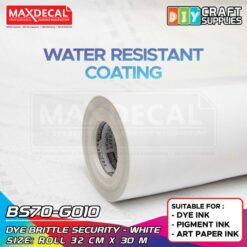 MAXDECAL BS70-G010 Stiker Segel Pecah Telur Britle Inkjet Coating A3 Roll 32cm x 30m
