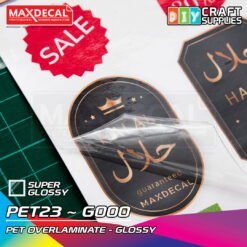 Alternative view of MAXDECAL PET23-G000 Stiker Laminasi Glossy PET Waterbase Adhesive A3 Roll 32cm x 60m