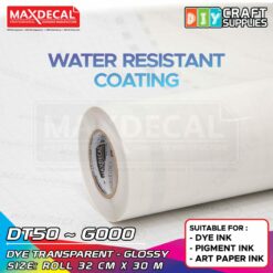 MAXDECAL DT50-G000 Stiker Vinyl Transparent PET Inkjet Coating A3 32cm x 30m